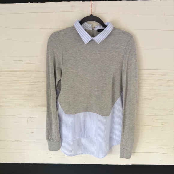 Bloomingdale's | French Connection | Size Small | Grey/Blue Mix It Shirt - Picture 9 of 9